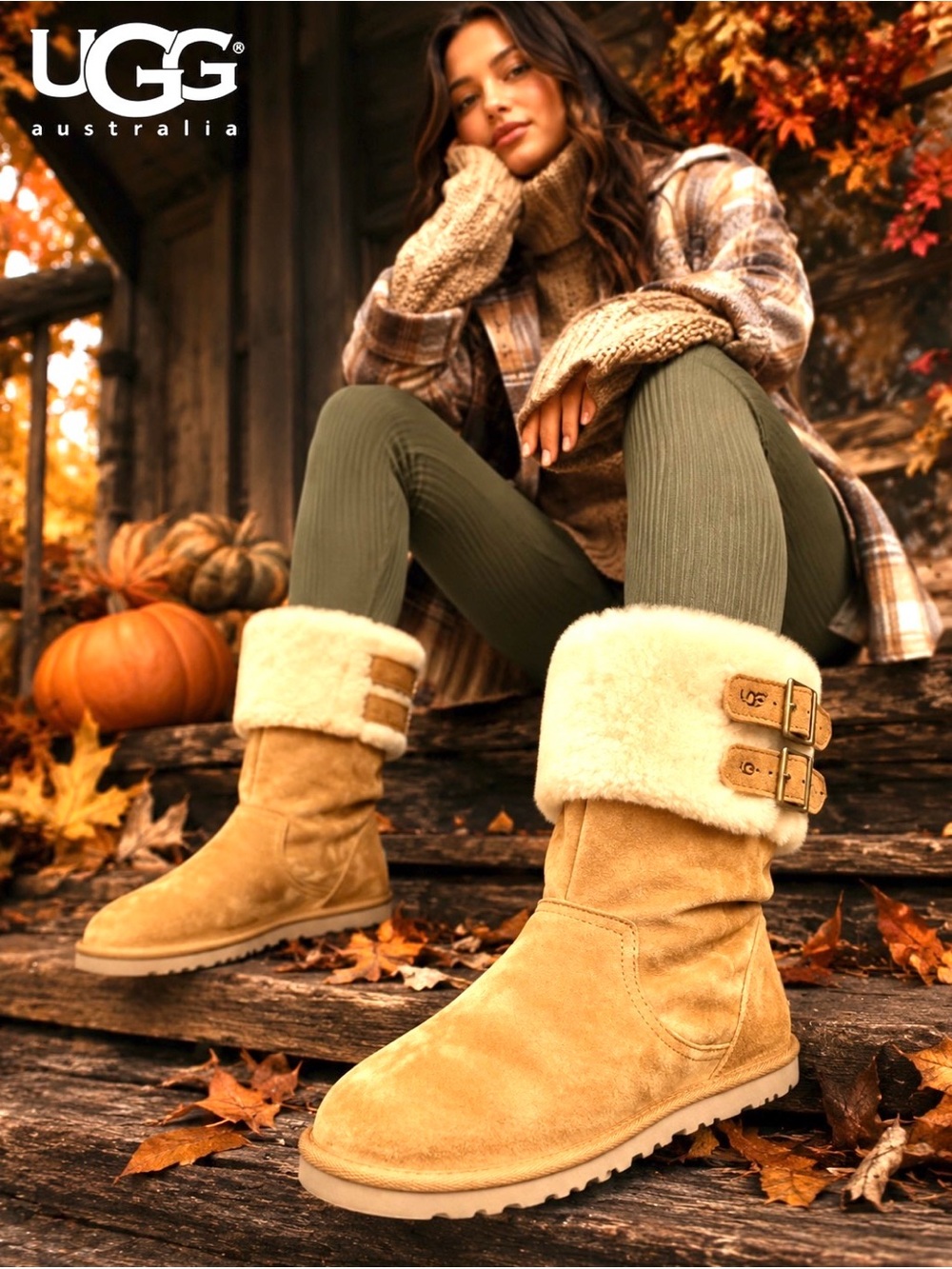 UGG Australia Aleyah Chestnut Sheepskin Suede Boots | Women’s Tall  Boots Sz 8